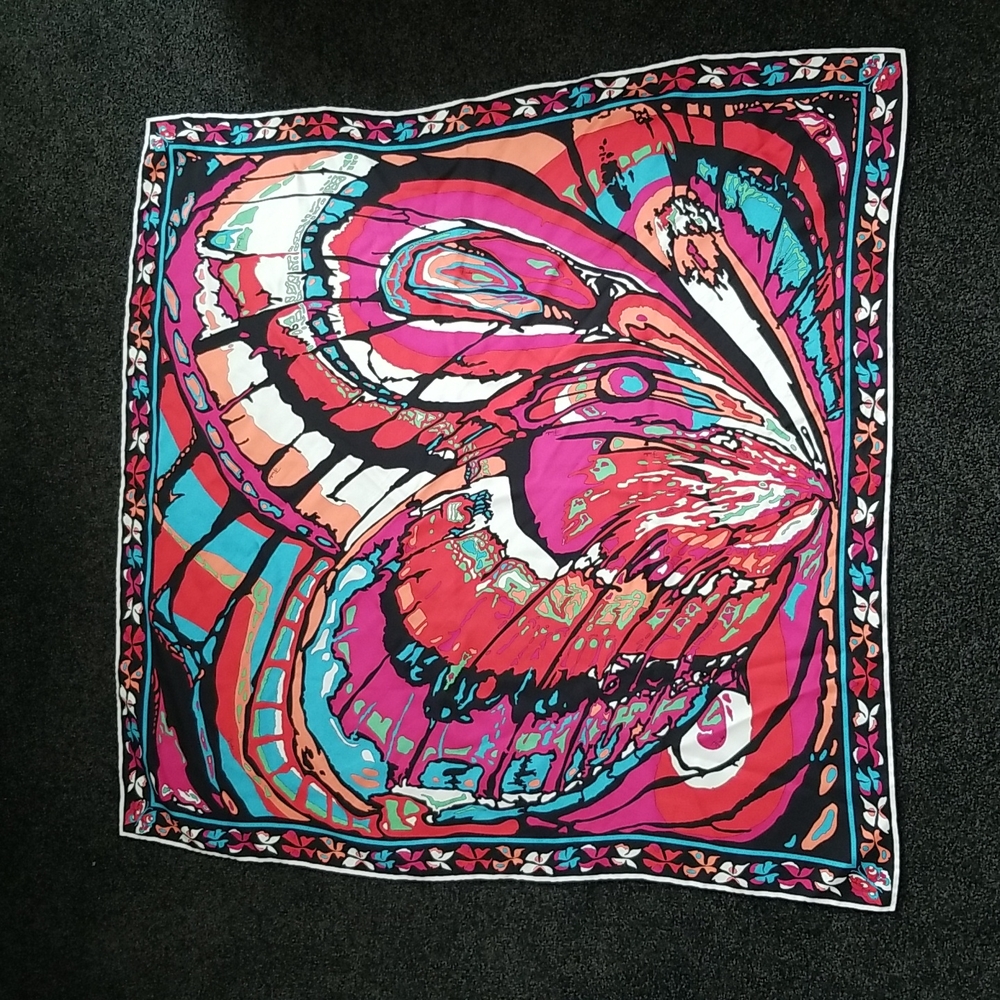 Emilio Pucci  Butterfly Twill Silk Scarve